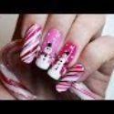 ❄️Winter Nailart Week #7 – Pink Candy Cane & Snowmen (Regular Nailpolish) ❄️- femketjeNL