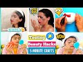 Testing 5 Minute Crafts Viral Beauty Hacks Part 2😂 | iAngel India
