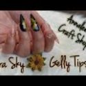 Kiara Sky Gelly Tips | Short Stiletto | Acrylic Paint Nail Art | Beginner Nails