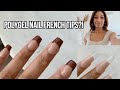 trying polygel nail French tips | doing my own polygel nails at home